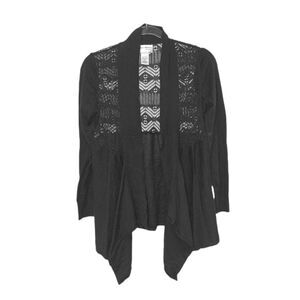 Kate & Mallory Designs Black Hanky Hem Cardigan Size XS Whimsygoth Minimalist
